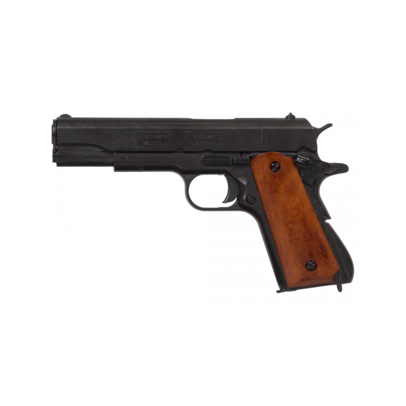 PISTOLET DENIX  COLT 45 1911 USA NOIR PLAQUETTE LISSE  DEMONTABLE