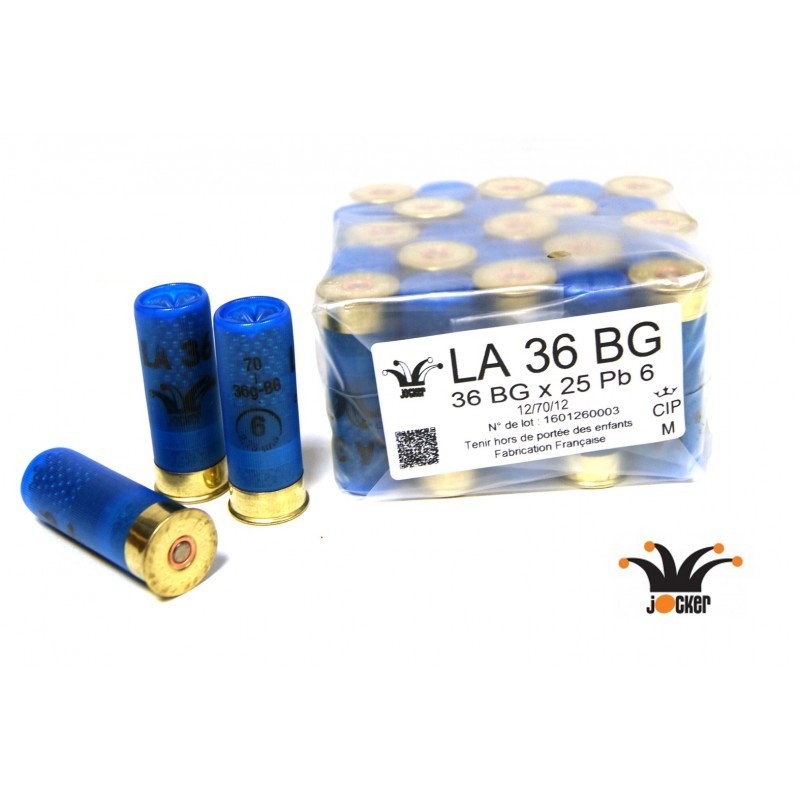 CARTOUCHE JOCKER LA 36 CAL12/70 36G BOURRE JUPE