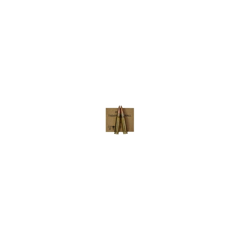 Boite de Cartouches GGG calibre 308win 7.62x51 type M80 de 147 grains FMJ