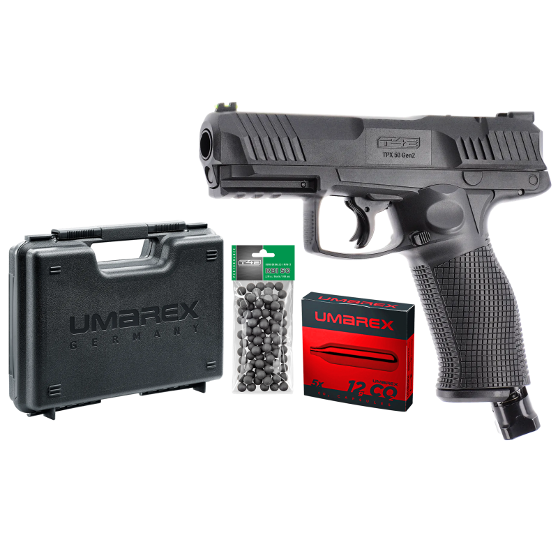 Pistolet 8 coups T4E TPX50 Gen.2 cal.50 (19,9 joules) "Pack défense"